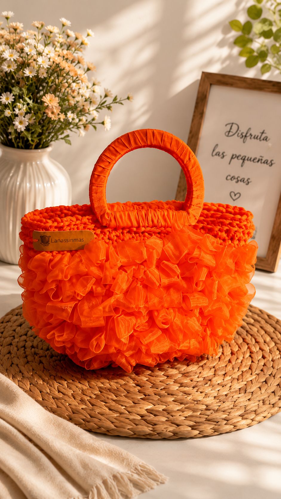 Bolso artesanal Modelo Naranja Coral
